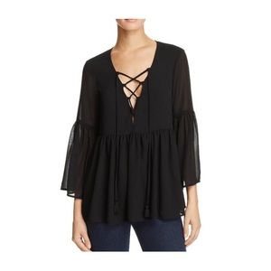 Show Me Your Mumu Black Poet Tie Blouse